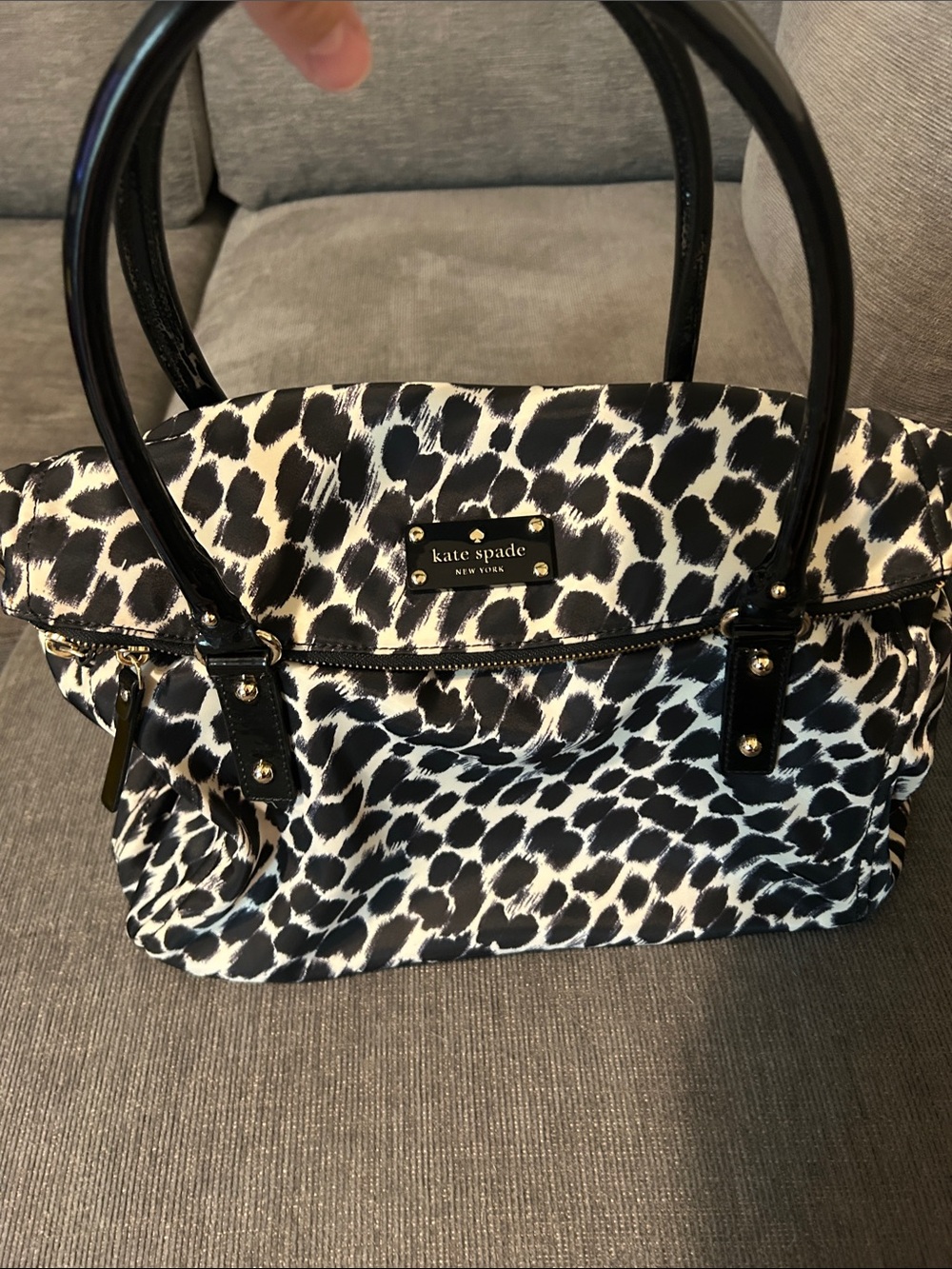 Kate spade Black and White Leopard-Print Tote - Picture 3 of 6